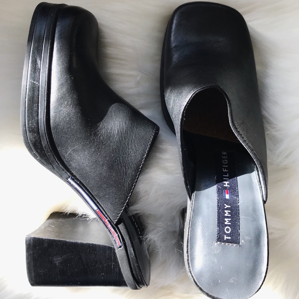 Vintage Tommy Hilfiger Chunky Heel Mules Clog